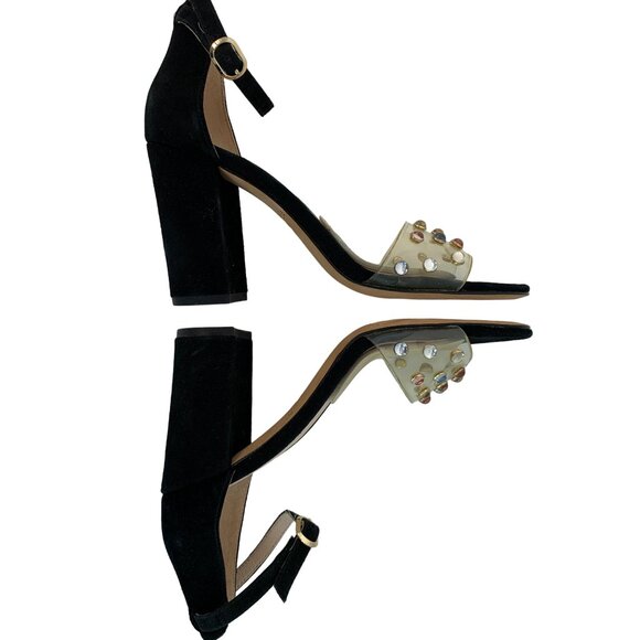 Kate Spade New York Marci Black Sandals Embellished PVC Strap Size 7M 7285 - Picture 7 of 14